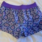 Lululemon Purple Floral Twiggy Run Shorts Photo 2