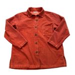 Bryn Walker Vintage Cotton Waffle Corduroy Button Down Shacket Orange, Sz M Photo 5