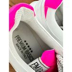 Premium Basics Vegan Leather Sneaker Shoes Lace Up White Pink Women's Size 8.5 Photo 3