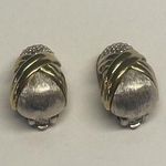 Oscar de la Renta Vintage Two Tone Signed Clip On Earrings Photo 0