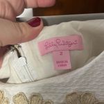 Lilly Pulitzer White Gold Floral Lace Overlay Sleeveless Sheath Dress Size 2 Photo 3