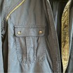 Free People  Top Navy Blue Off Campus Buttondown w/ Metallic Details Sz S EUC Photo 9