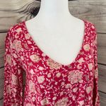 O'Neill O’Neill Landon Pink & Beige Floral Patterned Bell Sleeve Top Photo 3