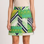 Trina Turk Vibrant Green and Blue Mini Skirt sz 4 Photo 0