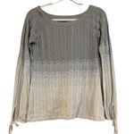 White House | Black Market Ombre Gray White Sweater Cutout Tie Wrist Shimmy Blouse Photo 0