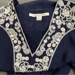 Diane Von Furstenberg  Maslyn Woven Shift Silk Dress Navy Size 2 Photo 4