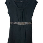 The Limited  Black Scoop Neck Short Sleeve Back Tie Blouse Women Sz S Photo 0