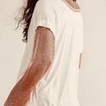 Free People Bit Of Shine Tee Size S White and Metallic Photo 1
