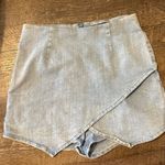 Blue Blush  Asymmetrical Denim Skort Photo 0
