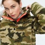 J.Crew Vintage Sherpa Fleece Pullover Jacket Camo Camouflage Olive Army Green Photo 2