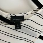 Who What Wear Cream Bkack Stripes Sleeveless Blouse Size L Photo 3