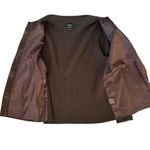 Talbots  pure Italian merino wool and leather button down jacket women's size M Photo 7