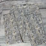 J. McLaughlin Women’s Pants Blue Beige Textured Jacquard Slim Straight Ankle 6 Photo 0