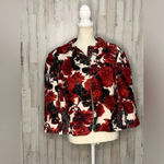 Talbots ‎ red floral crop blazer 16 Photo 1