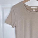 Treasure & Bond Women's Beige Oatmeal Ruched Side T-Shirt Midi Dress Size M Photo 2