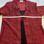 C.B. Collections Red and Black Leopard Print Faux Tank Blouse Size M Photo 5