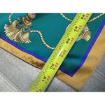 Vintage Emeraude Large Tassel Green Gold Purple Scarf Shawl Photo 6