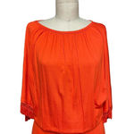 Trina Turk Bird of Paradise Dress Fringe Sleeve Tiger Lily Orange Size XS Photo 5