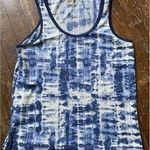 Lucky Brand  Womens Size M Blue White Tie Dye Lightweight Knit Tank Top Stretch Photo 0