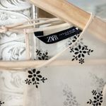 ZARA Puff Sleeve Semi Sheer Floral Top Photo 3