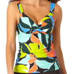 Anne cole Multicolor Underwire Twist Front Swimsuit Tankini Top 34B/32C NWT Photo 0