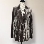 H&M  4 Brown Velvet Blazer Jacket Single Breasted Pockets Old Money Party Dressy Photo 1