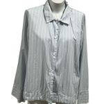 COS  blue striped collared button up shirt Photo 1