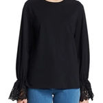 See By Chloe Black Long Sleeve Lace Bell Sleeve Top Sz. XS Photo 0