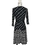 HAANI New York Petite Black White Geometric Print Belted 3/4 Sleeve Dress PS NWT Size undefined Photo 3