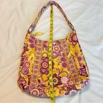 Vera Bradley  Lisa B Bali Slim Hobo Bag Purse Yellow Gold Pink Floral Photo 6