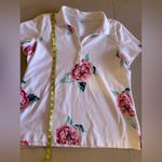 Croft & Barrow White Pink Rose Print Button Neck Polo Shirt size XL Photo 10