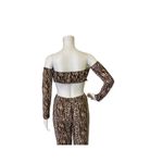 Brown Leopard Print Wide Leg Pants Set Photo 3