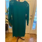 Women's vintage 1980’s Plain Jane Green Sequin Sweater Dress Size L Size L Photo 4