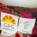 C&C California Linen Top Large Tropical Jungle Leopard Floral Print Lightweight Photo 3