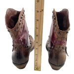 Vince Camuto  Madalissa Two Tone Leather Studded Boots‎ Size 8 Brown Red Shoes Photo 3