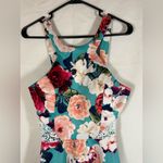 Jodi Kristopher Dress Halter Style Top Full Short Skirt Floral Print Size 5 EUC Photo 2
