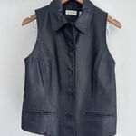 Vintage Leather Vest Womens Medium Sleeveless Jacket Grunge Moto Biker Goth Edgy Black Photo 8