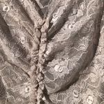 Poleci Women's Lace Sheer Knee‎ Length Dress Small Ivory Lingerie Bodycon Dress Photo 2