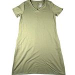 Time and Tru Dress Womens M Green Short Sleeve V Neck Casual Stretch Pockets Size M Photo 0