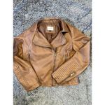 Universal Threads Universal Thread Brown Faux‎ Leather Jacket Women’s Size Medium Photo 3