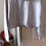 PINK - Victoria's Secret  cropped love pink" hoodie pullover sweater in gray and white size small. Photo 7