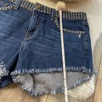 L'Agence L’Agence Studded Zoe Fringe Denim Shorts Size 25 Photo 2