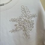 ZARA  White Beaded Snowflake Crewneck Sweater Small Photo 4