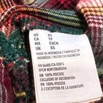 American Eagle  boyfriend fit high low plaid button down top red green xs Photo 3