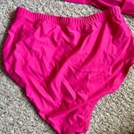 Two Piece Bikini Hot Pink Women’s XL High Waisted Halter Top Good Coverage Photo 2