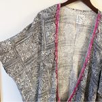 Billabong  Aztec Black & White Printed Open Front Cardigan Size S/M 100% Cotton Photo 3