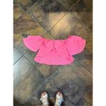 NWT Why Dress Pink Layered Off The Shoulder Crop Top Small Photo 2