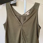 Banana Republic dark olive green lyocell blend contrast tank Photo 1