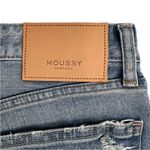Moussy Vintage Tapered Distressed Jeans Light Blue Denim Ankle Raw hem Size 25 Photo 2