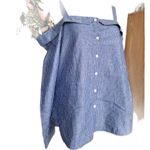 BCBGeneration  Size M Blue Striped Off the Shoulder Top Photo 1